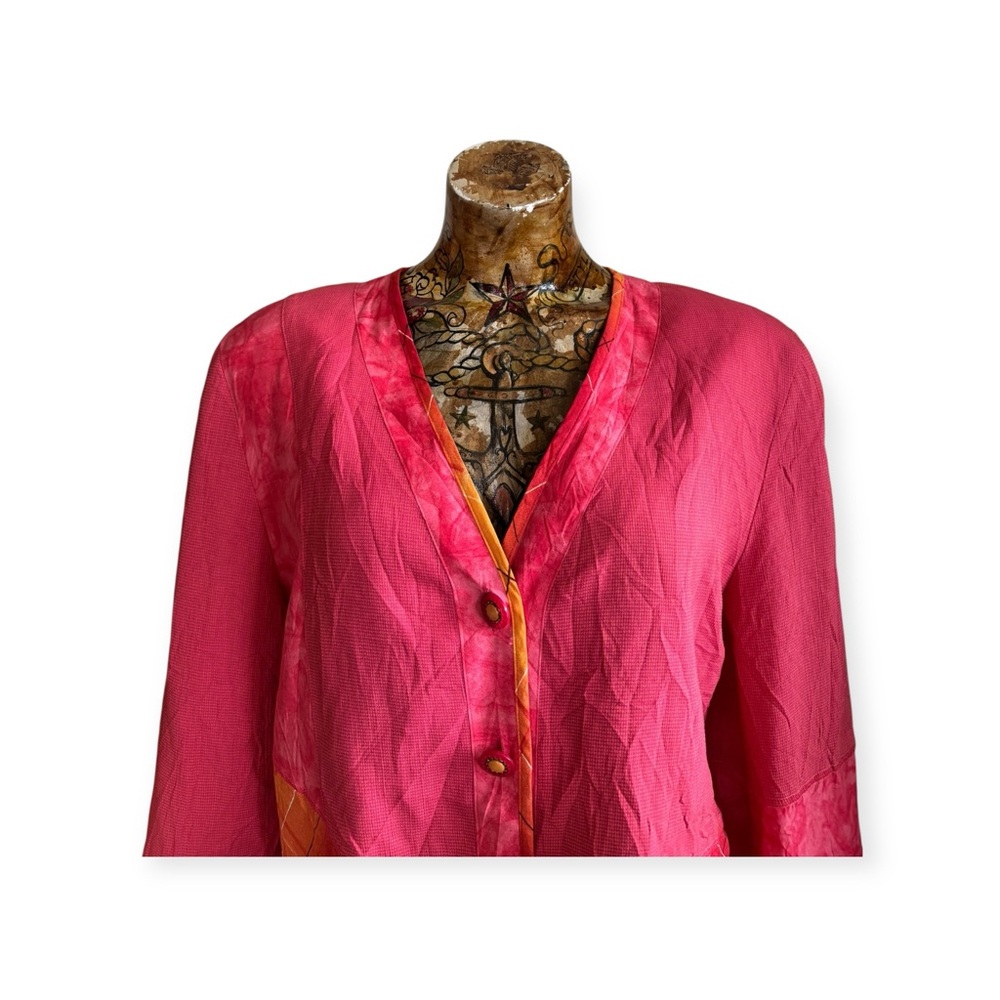 City Girl by Nancy Bolen pink blazer jacket Size 14 XL retro vintage style - Picture 2 of 13